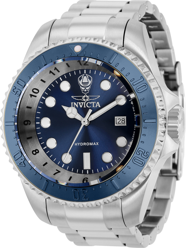 38019 Hydromax Quartz 3 Hand Blue Dial Men Watch -  Invicta