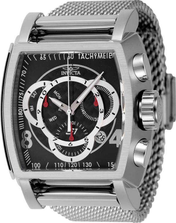 46007 S1 Rally Quartz Chronograph Black & Silver Men Dial Watch -  Invicta