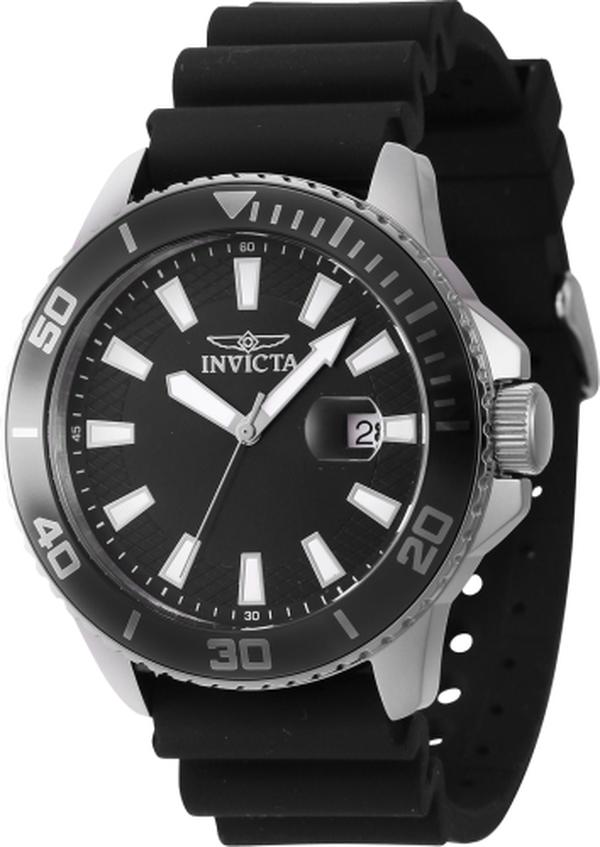 46087 Pro Diver Quartz 3 Hand Black Dial Men Watch -  Invicta