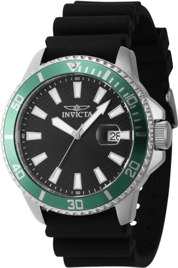 46129 Pro Diver Quartz 3 Hand Black Dial Men Watch -  Invicta