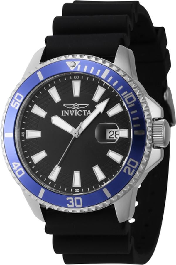 46130 Pro Diver Quartz 3 Hand Black Dial Men Watch -  Invicta