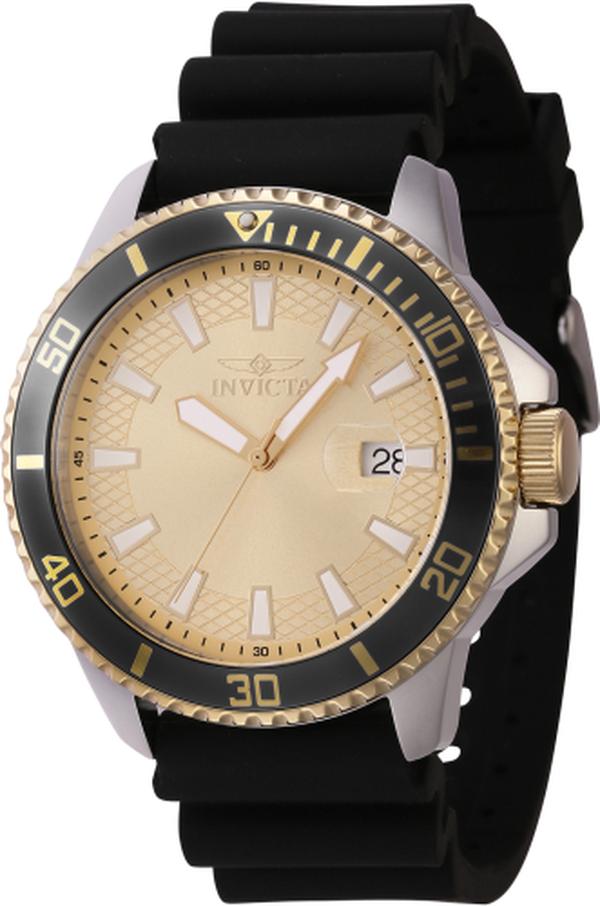 46135 Pro Diver Quartz 3 Hand Gold Dial Men Watch -  Invicta