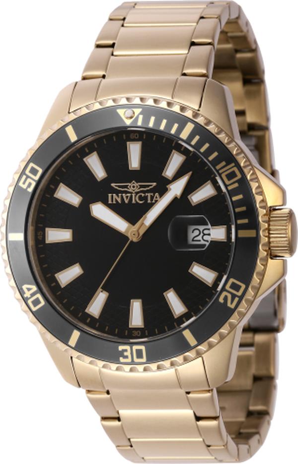 46137 Pro Diver Quartz 3 Hand Black Dial Men Watch -  Invicta