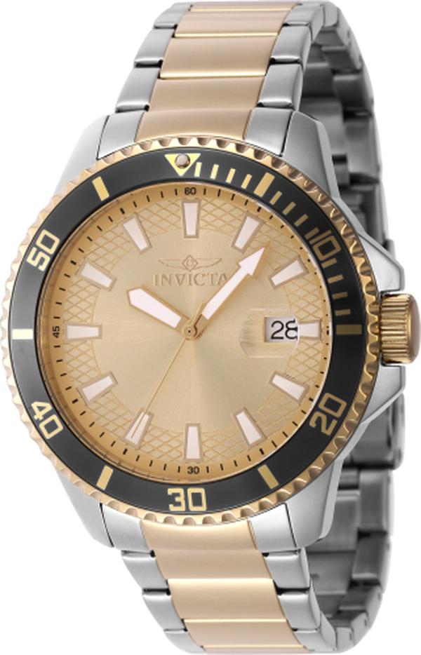 46144 Pro Diver Quartz 3 Hand Gold Dial Men Watch -  Invicta