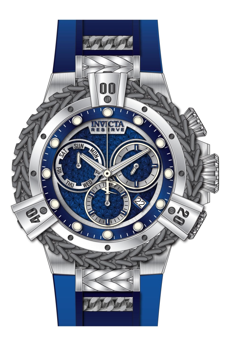 33151 Reserve Quartz Chronograph Blue & Steel Men Dial Watch -  Invicta