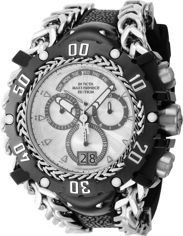 44621 Masterpiece Quartz Chronograph Silver Dial Men Watch -  Invicta