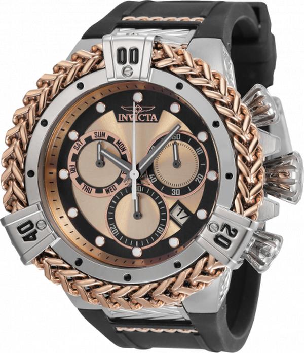 35583 Bolt Quartz Chronograph Black & Rose Gold Men Dial Watch -  Invicta