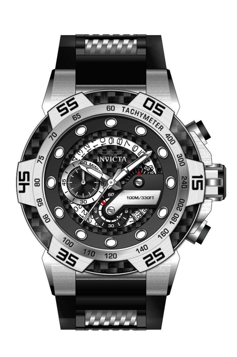 36597 Speedway Quartz Multifunction Black Dial Men Watch -  Invicta