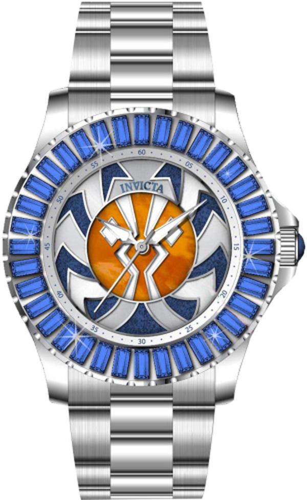 Picture of Invicta 37346 Star Wars Quartz 3 Hand Steel & Orange&#44; Blue Lady Dial Watch