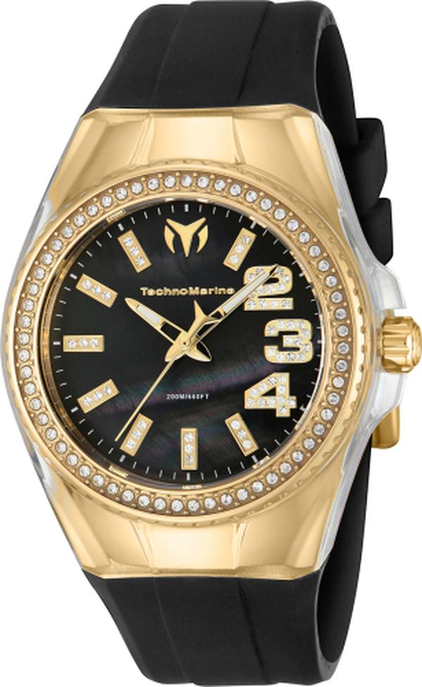 TM-121251 Cruise Monogram Quartz Black Mother of Pearl Dial Ladies Watch -  Technomarine