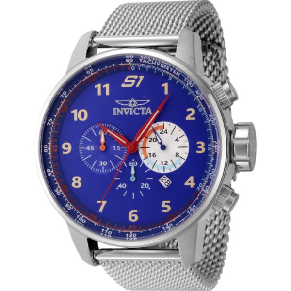 44946 Mens S1 Rally Quartz Chronograph Blue, Antique Silver Dial Watch -  Invicta