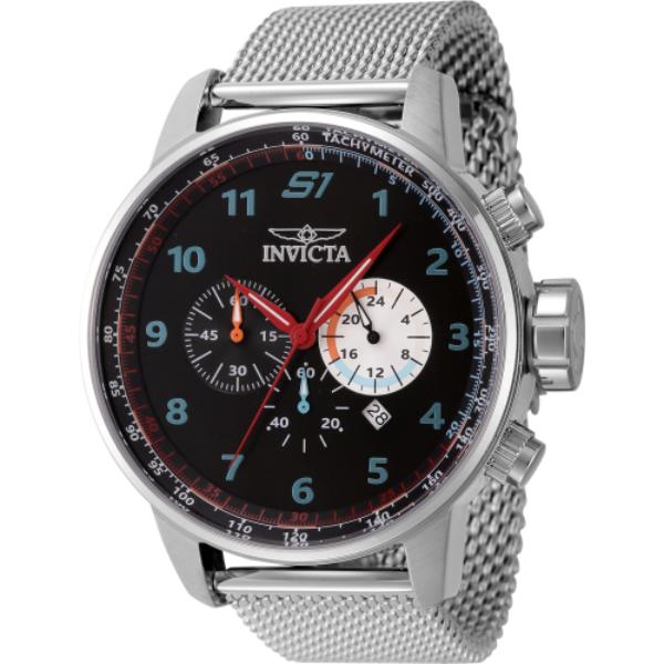 44947 Mens S1 Rally Quartz Chronograph Black, Antique Silver Dial Watch -  Invicta