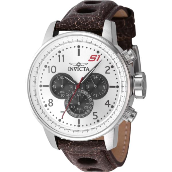 45911 Mens S1 Rally Quartz Chronograph Dial Watch - Antique Silver, Black & Red -  Invicta