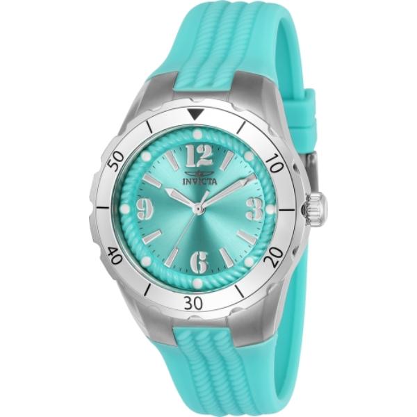 24124 Womens Angel Quartz 3 Hand Cyan Dial Watch