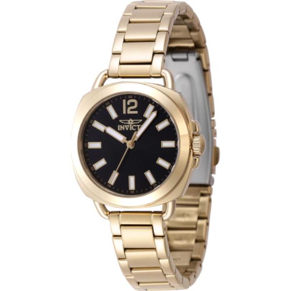 47326 Womens Wildflower Quartz 3 Hand Black Dial Watch