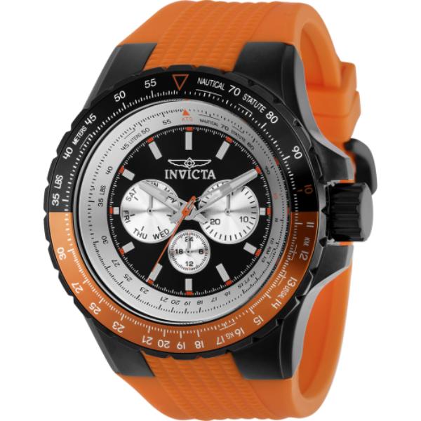 37031 Mens Aviator Quartz Chronograph Black, Silver Dial Watch -  Invicta