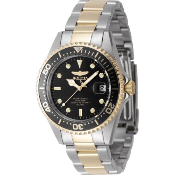 8934OB Mens Pro Diver Quartz 3 Hand Black Dial Watch -  Invicta