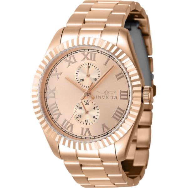 47433 Mens Specialty Quartz Multifunction Rose Gold Dial Watch