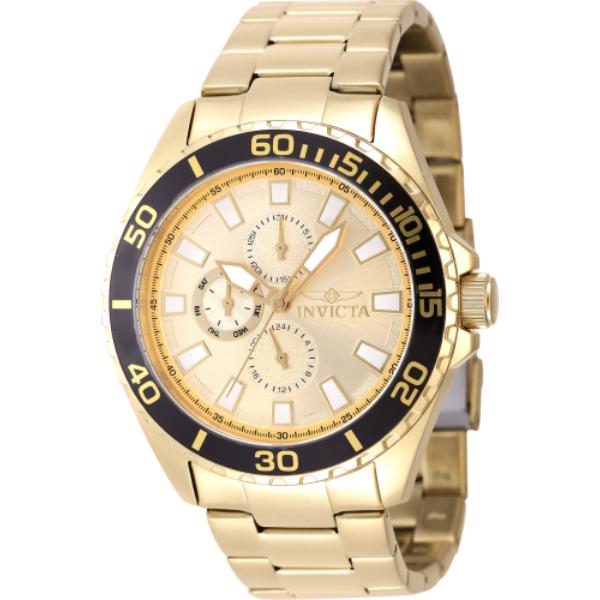 47577 Mens Pro Diver Quartz Chronograph Gold Dial Watch -  Invicta