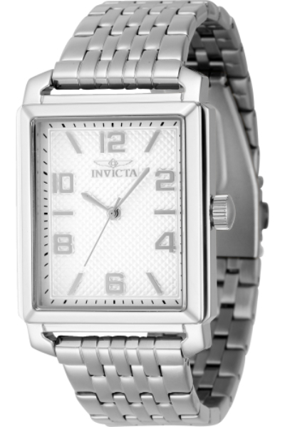 46634 Men Vintage Quartz 3 Hand Silver Dial Watch