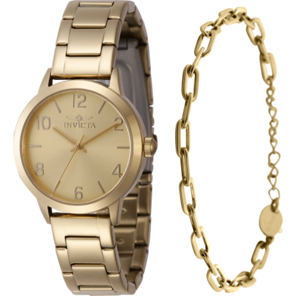 47271 34 mm Women Wildflower Quartz 3 Hand Gold Dial Watch