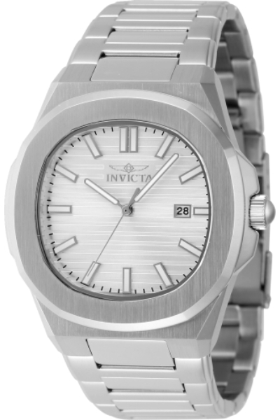 48318 41 mm Men Speedway Quartz 3 Hand Silver Dial Watch with Sunray Finish