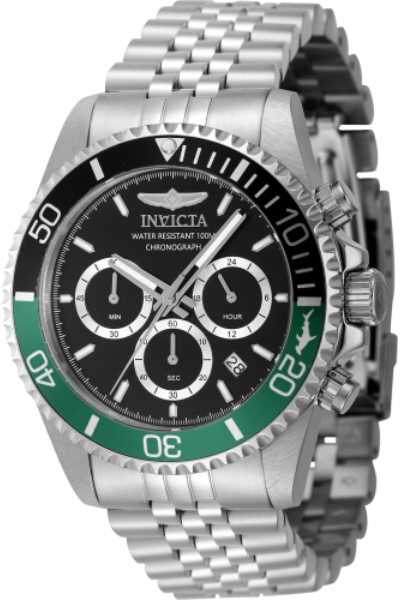 48380 43 mm Men Pro Diver Quartz Chronograph Black Dial Watch
