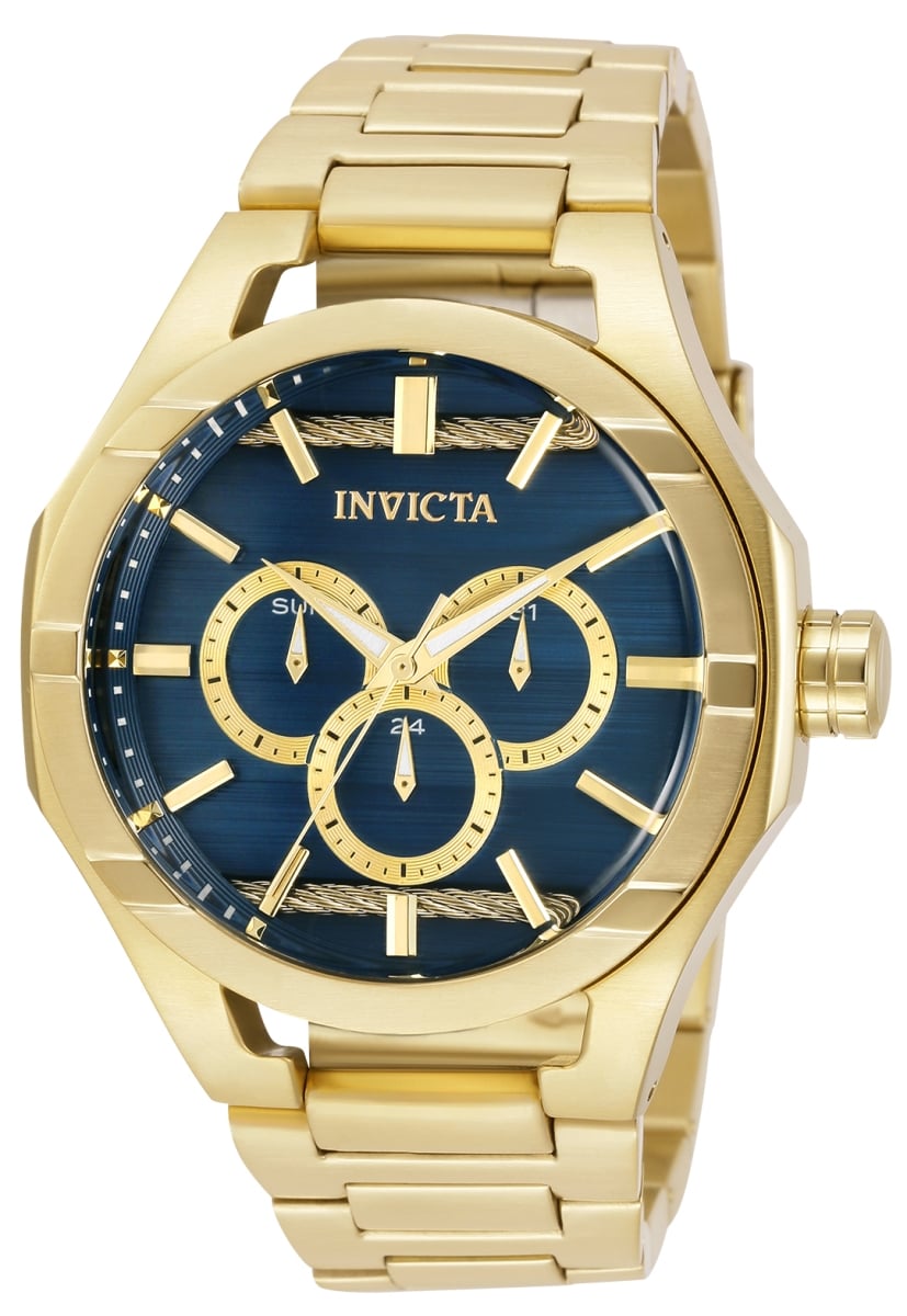 31830 Men Bolt Quartz Chronograph Blue & Gold Dial Watch