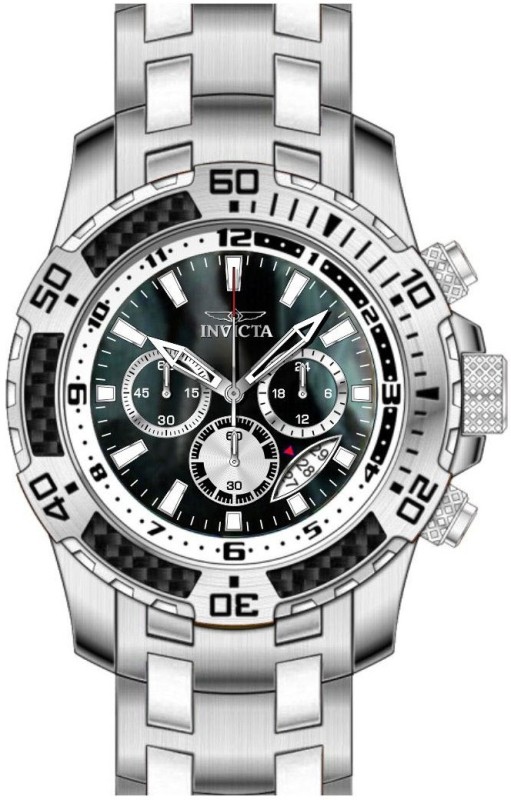 49853 51 mm Men Pro Diver Quartz VD53 Black Dial Watch
