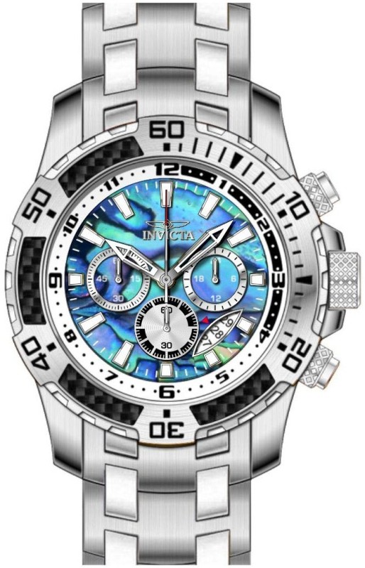 49855 Men Pro Diver Quartz VD53 Iridescent Dial Watch