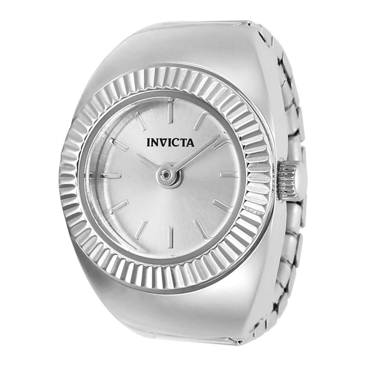 48946 Women Mini Ring Watch Quartz 2 Hand Silver Dial Watch