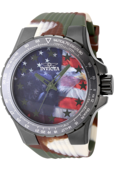48956 Men Aviator Quartz 3 Hand Red, White & Blue Dial Watch