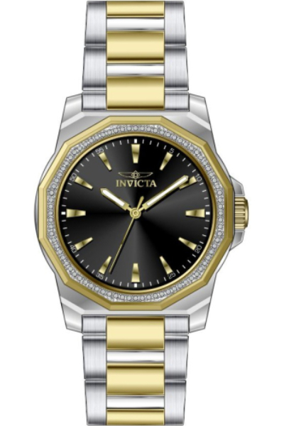 49112 34 mm Women Speedway Quartz 3 Hand Black Dial Watch