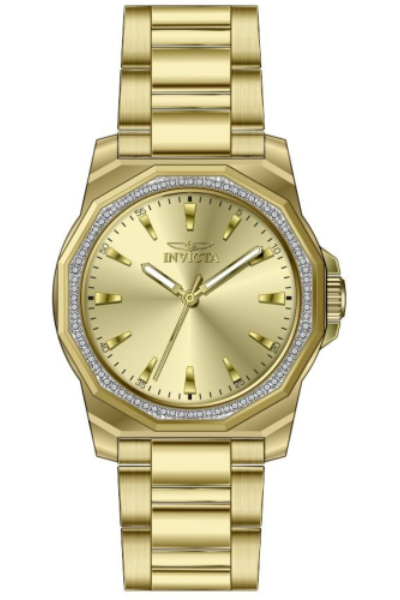 49113 34 mm Women Speedway Quartz 3 Hand Gold Dial Watch