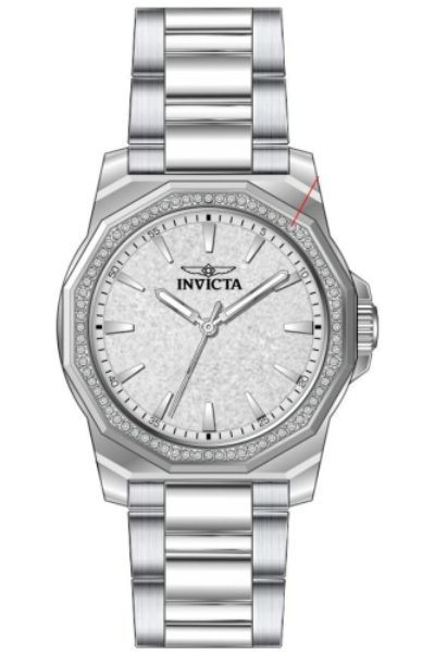49128 34 mm Women Speedway Quartz 3 Hand Silver Dial Watch