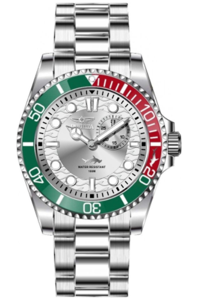 49276 Men Pro Diver Quartz Multifunction Silver Dial Watch with Sunray Finish