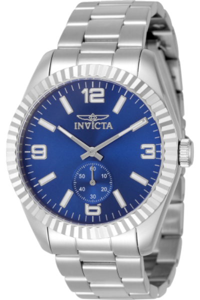 49382 43 mm Men Specialty Quartz VD78 Multifunction Blue Dial Watch with Sunray Finish