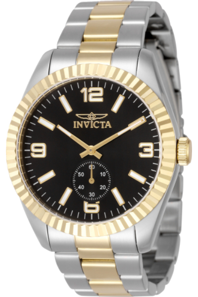 49384 Men Specialty Quartz Multifunction Black Dial Watch with Sunray Finish