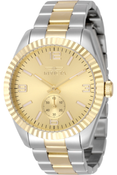 49388 Men Specialty Quartz Multifunction Gold Dial Watch with Sunray Finish