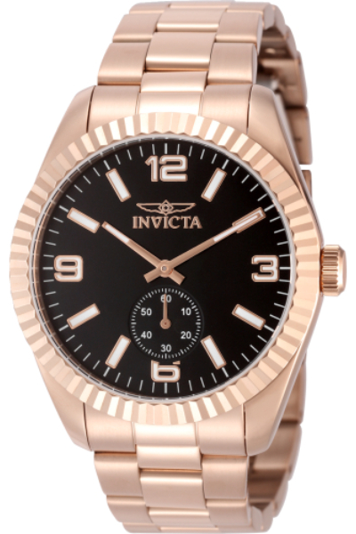 49392 43 mm Men Specialty Quartz Multifunction Black Dial Watch with Sunray Finish