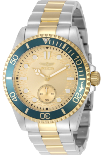 49425 43 mm Men Pro Diver Quartz VD78 Gold Dial Watch