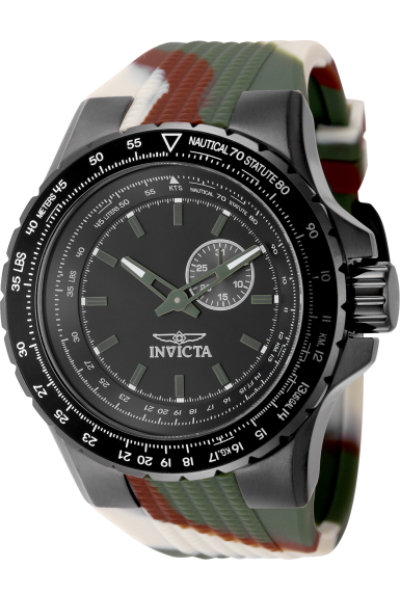 49730 Men Aviator Quartz VD72 Black Dial Watch with