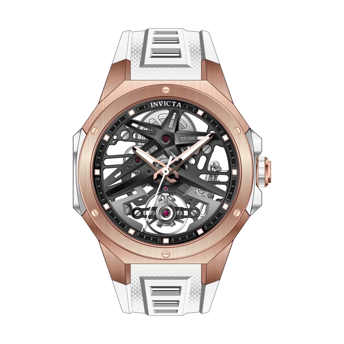 69539 Mens Celestial Mechanical 1a07 Rose Gold Dial Watch