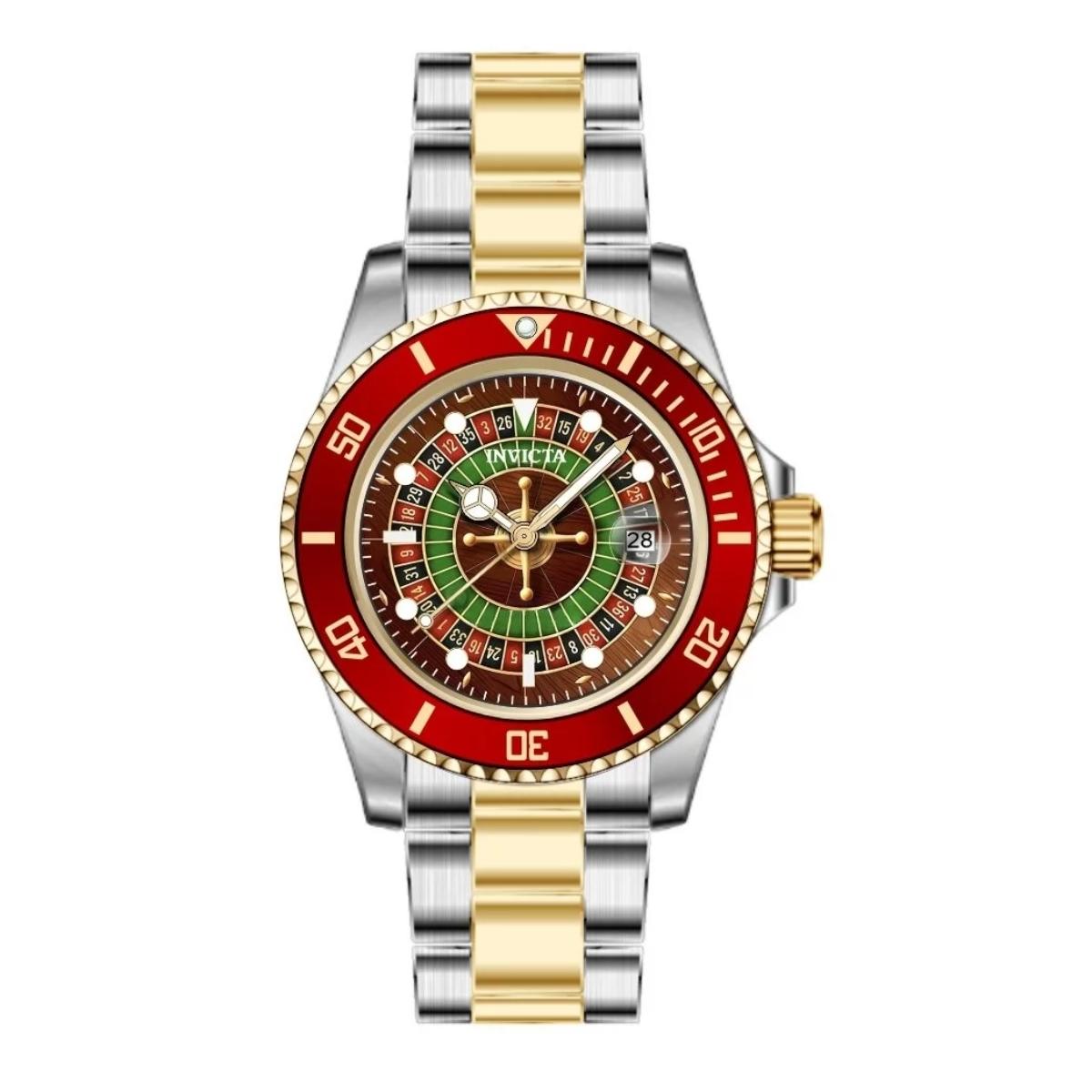 50521 40 mm Pro Diver Quartz PC32 Green, Red, Black Dial Watch for Men