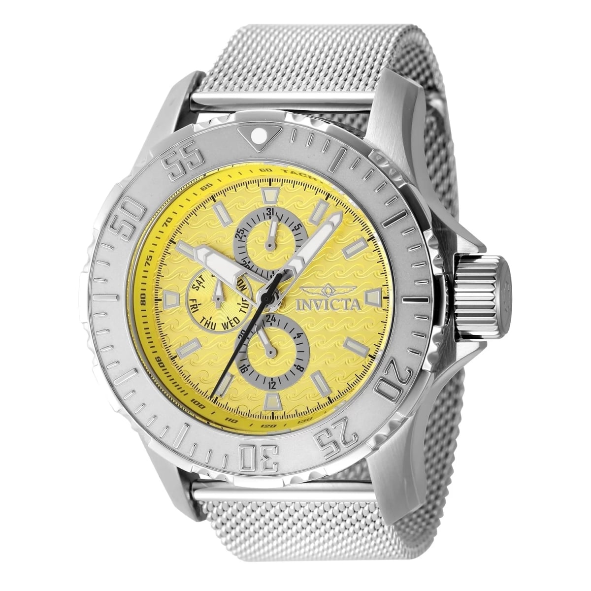 48014 Mens Vintage Quartz Chronograph Yellow Dial Watch