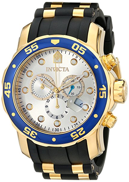 Mens Pro Diver Analog Display Swiss Quartz Black Watch -  Invicta, IN628329