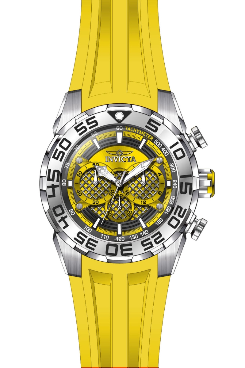 886678316922 Mens 26298 Speedway Quartz Multifunction Yellow  Black Dial Watch