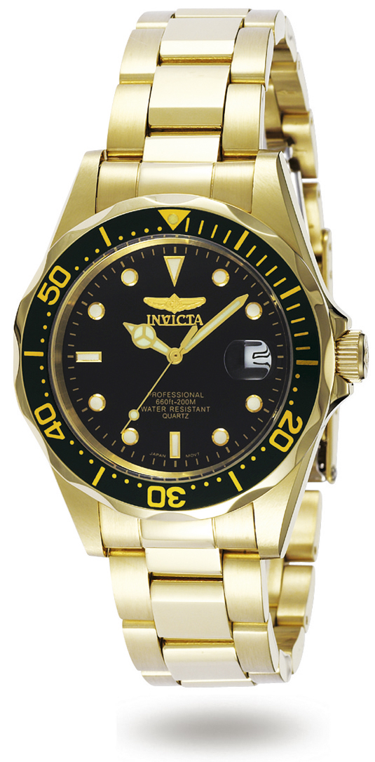 Mens 8936 Pro Diver Quartz 3 Hand Black Dial Watch