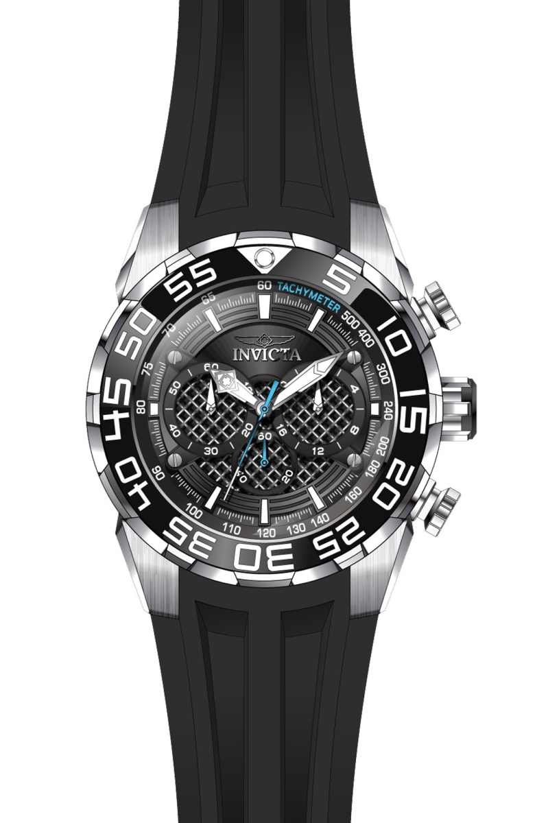 886678317080 Mens 26314 Speedway Quartz Multifunction Silver & Black Dial Watch