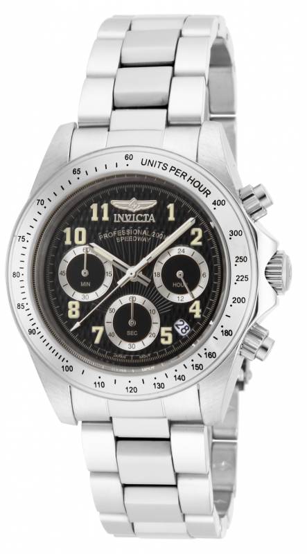 Mens 17025 Speedway Quartz Chronograph Black Dial Watch  Black